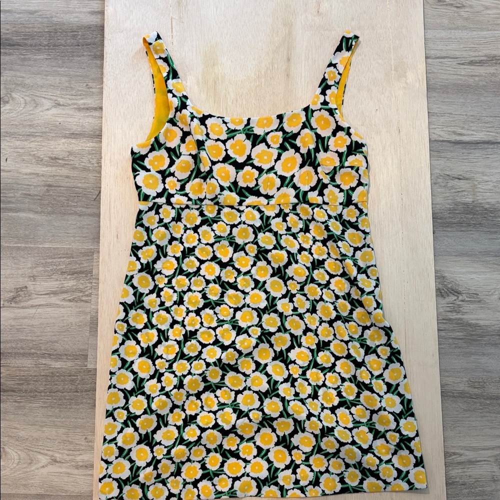 DVF Yellow and Black Floral Dress